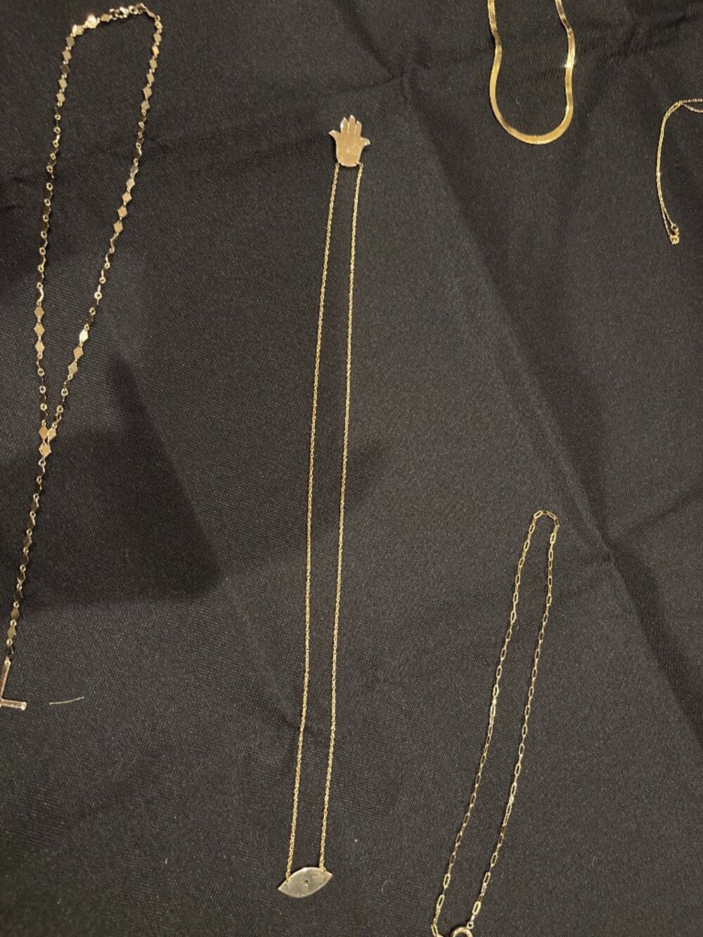 14K Diamond Hamsa & Sapphire Evil Eye Station Necklace
